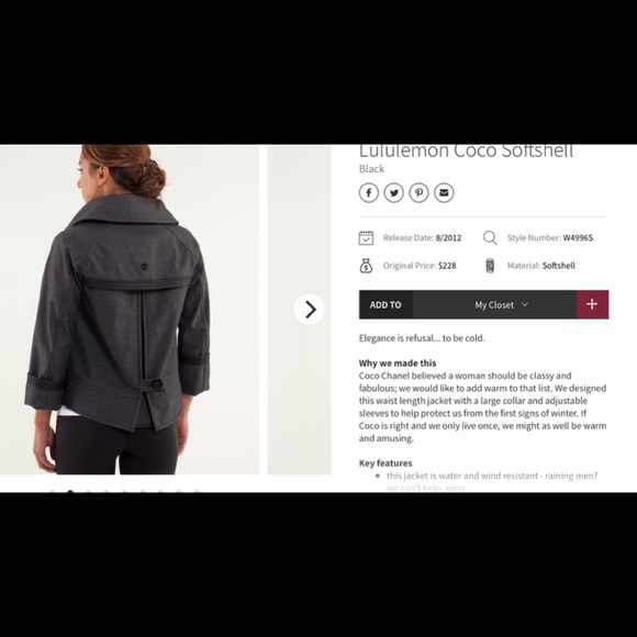 Lululemon coco soft shell coat - Picture 2 of 4